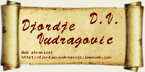 Đorđe Vudragović vizit kartica